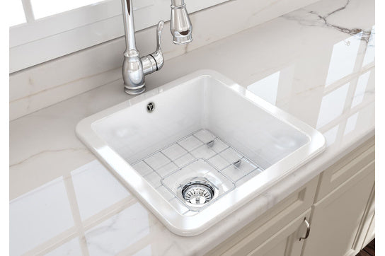 Cuisine 46 x 46 Inset / Undermount Fine Fireclay Gloss White Sink