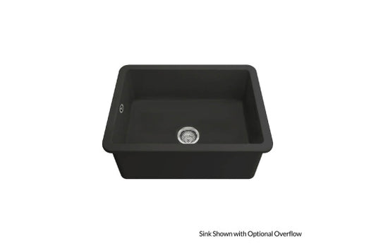 Cuisine 60 x 46 Inset / Undermount Fine Fireclay Matte Black Sink