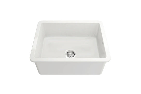 Cuisine 60 x 46 Inset / Undermount Fine Fireclay Gloss White Sink