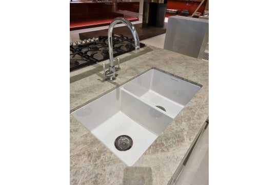 Cuisine 85 x 46 Double Inset / Undermount Fine Fireclay Gloss White Sink