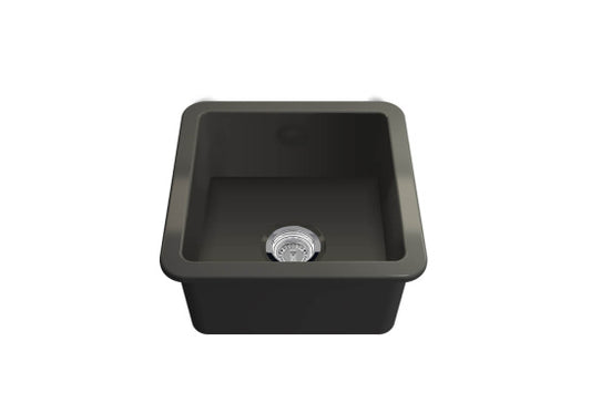 Cuisine 46 x 46 Inset / Undermount Fine Fireclay Matte Black Sink