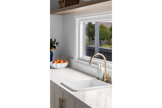 Cuisine 46 x 46 Inset / Undermount Fine Fireclay Gloss White Sink