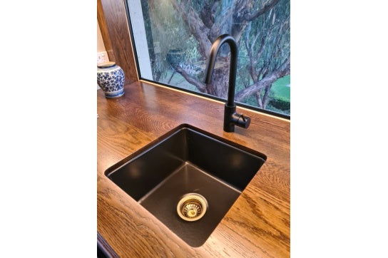 Cuisine 46 x 46 Inset / Undermount Fine Fireclay Matte Black Sink