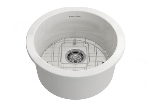 Cuisine Round 47 Inset / Undermount Fine Fireclay Gloss White Sink
