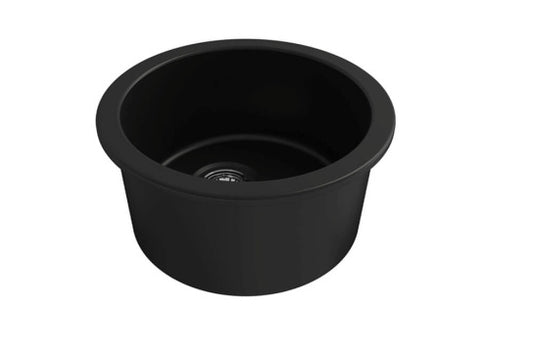 Cuisine Round 47 Inset / Undermount Fine Fireclay Matte Black Sink