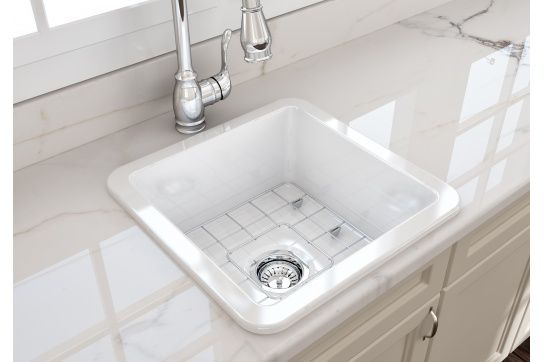 Cuisine 46 x 46 Inset / Undermount Fine Fireclay Gloss White Sink