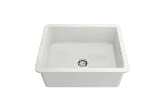 Cuisine 60 x 46 Inset / Undermount Fine Fireclay Matte White Sink