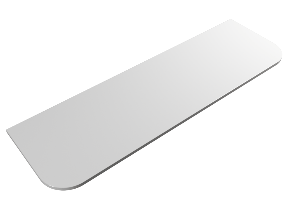 Pure White Flat Stone-Curved