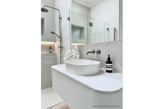 Fino 55 x 38 Matte White Above Counter Fireclay Basin