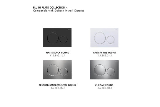 Package - Fino WhisperFlush Gloss White Floor Mounted Pan & Thin Seat + Geberit In-wall Cistern + Flush Plate