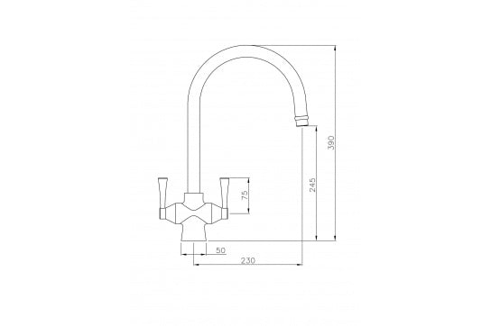 Gosford Double Sink Mixer - Brushed Brass