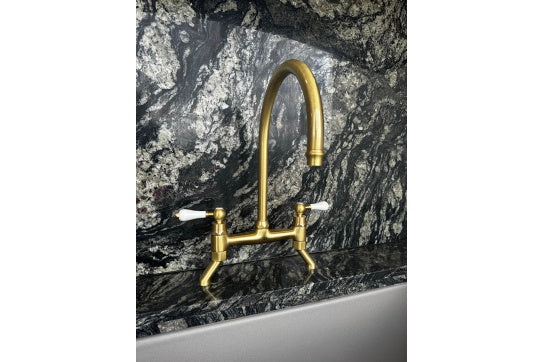 Ludlow Bridge Mixer Tap - Brushed Brass