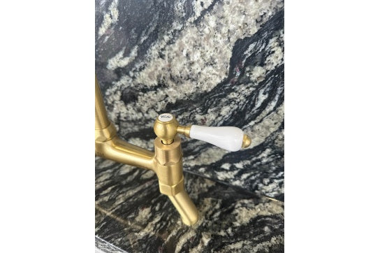 Ludlow Bridge Mixer Tap - Brushed Brass
