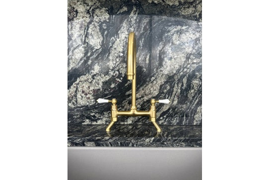 Ludlow Bridge Mixer Tap - Brushed Brass