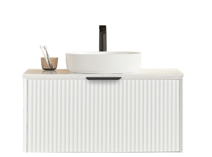 Kliff Modern Wall Hung PVC Cabinet Matte White