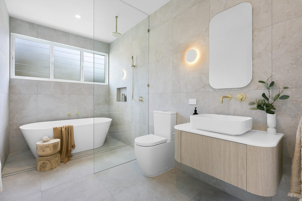 ROUND CEILING SHOWER ARM 300MM GOLD