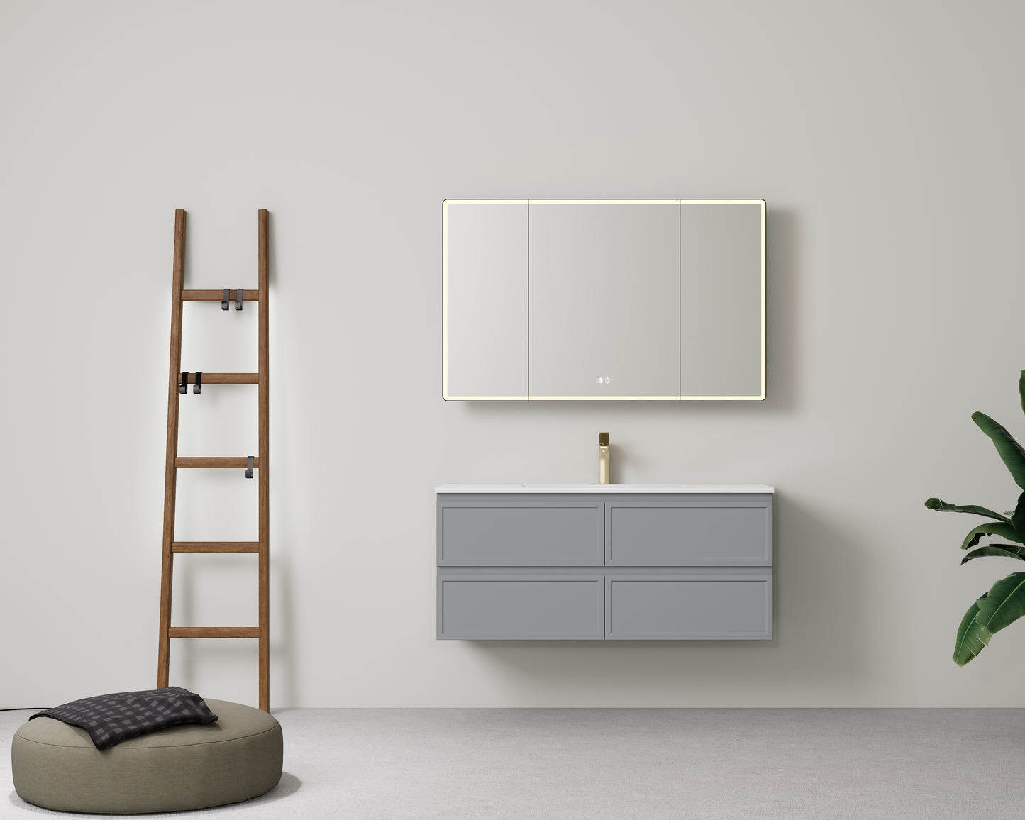 New Hamilton Federation Slim Wall Hung Cabinet Matte Grey LK-FH1221NW-MG