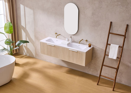 Kliff Fluted Wood Grain Vanities Coastal Oak LK-MK1200W-CO