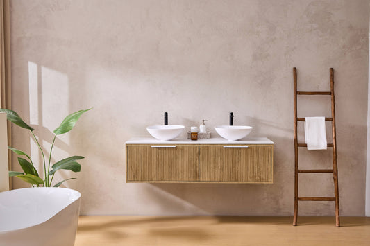 Kliff Fluted Wood Grain Vanities Prime Oak LK-MK1500W-PO