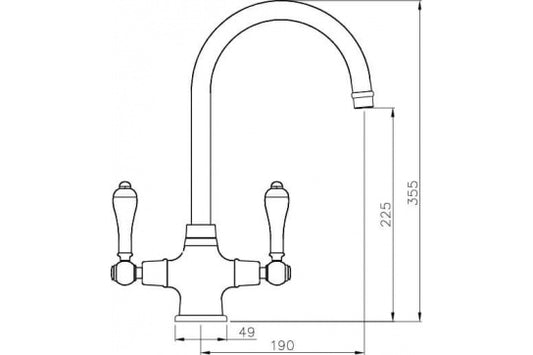 Ludlow Double Mixer Tap - Chrome
