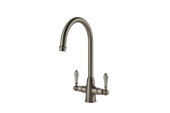 Ludlow Double Mixer Tap - Brushed Nickel