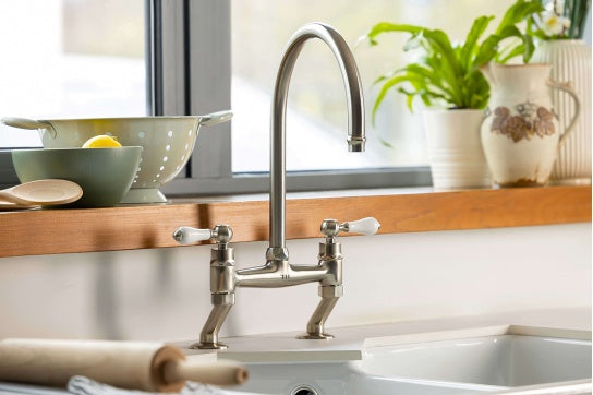 Ludlow Bridge Mixer Tap - Brushed Nickel