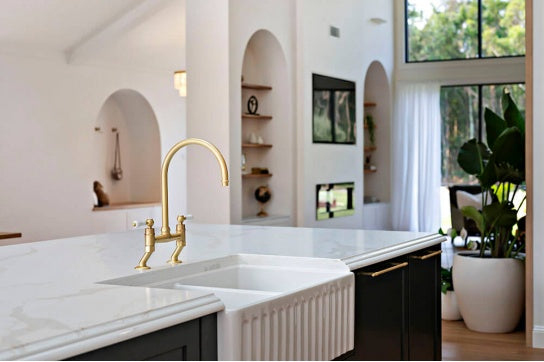 Ludlow Bridge Mixer Tap - Brushed Brass