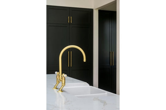 Ludlow Bridge Mixer Tap - Brushed Brass