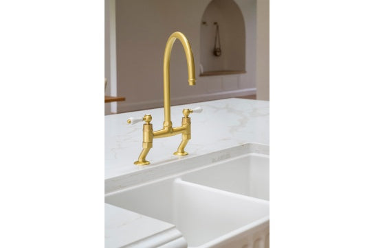 Ludlow Bridge Mixer Tap - Brushed Brass