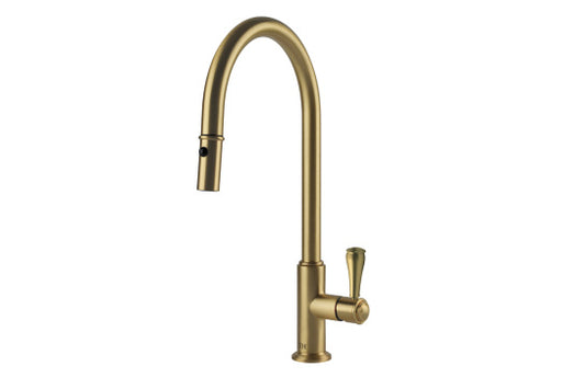 Ludlow Pull Out Sink Mixer - Brushed Brass