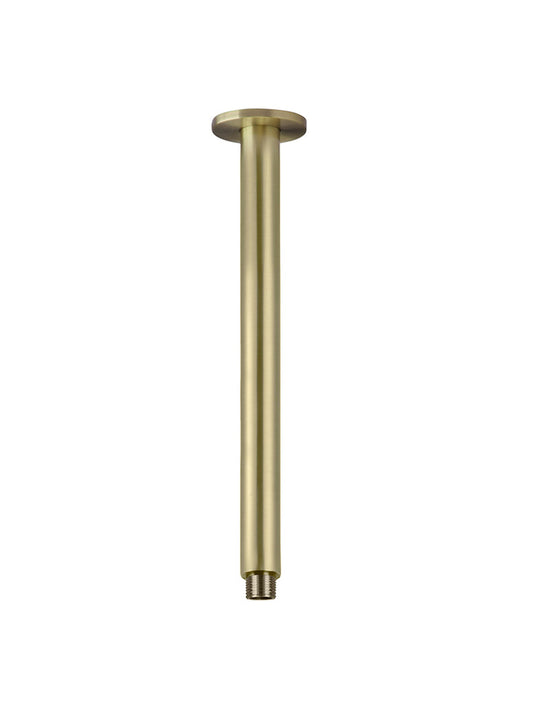 ROUND CEILING SHOWER ARM 300MM GOLD