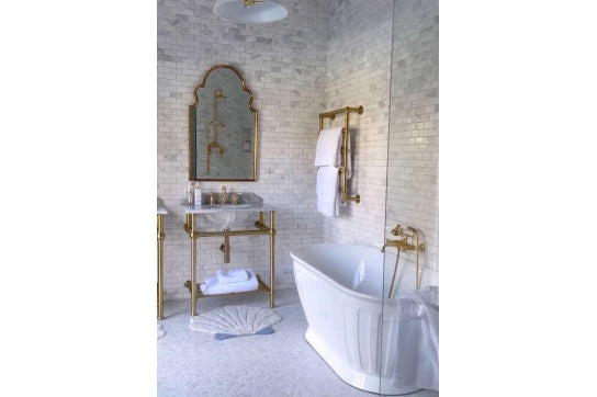 Mayer Liquid-Filled Heated Towel Rail - Brushed Brass