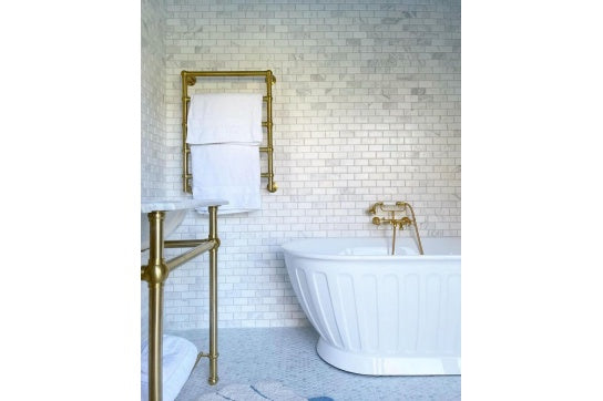 Mayer Liquid-Filled Heated Towel Rail - Brushed Brass