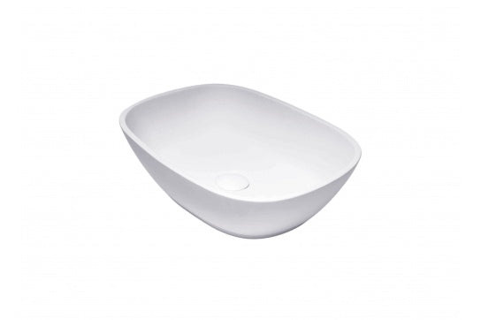 Maldon 49 x 35 TitanCast Solid Surface Above Counter Basin - Satin Silk White