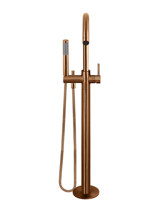 ROUND FREESTANDING BATH SPOUT AND HAND SHOWER