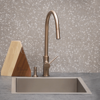 ROUND PADDLE PICCOLA PULL OUT KITCHEN MIXER TAP