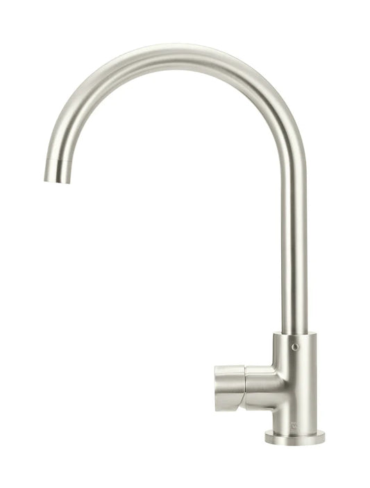 ROUND GOOSENECK KITCHEN MIXER TAP WITH PINLESS HANDLE