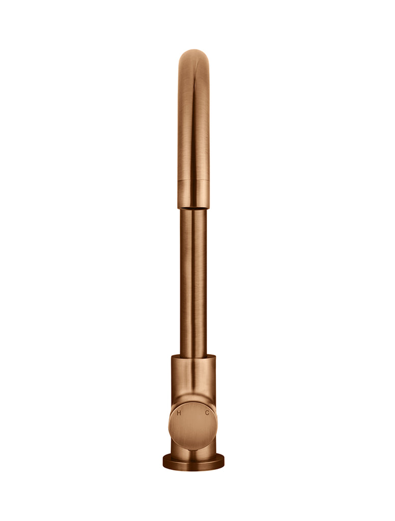 ROUND GOOSENECK KITCHEN MIXER TAP WITH PINLESS HANDLE