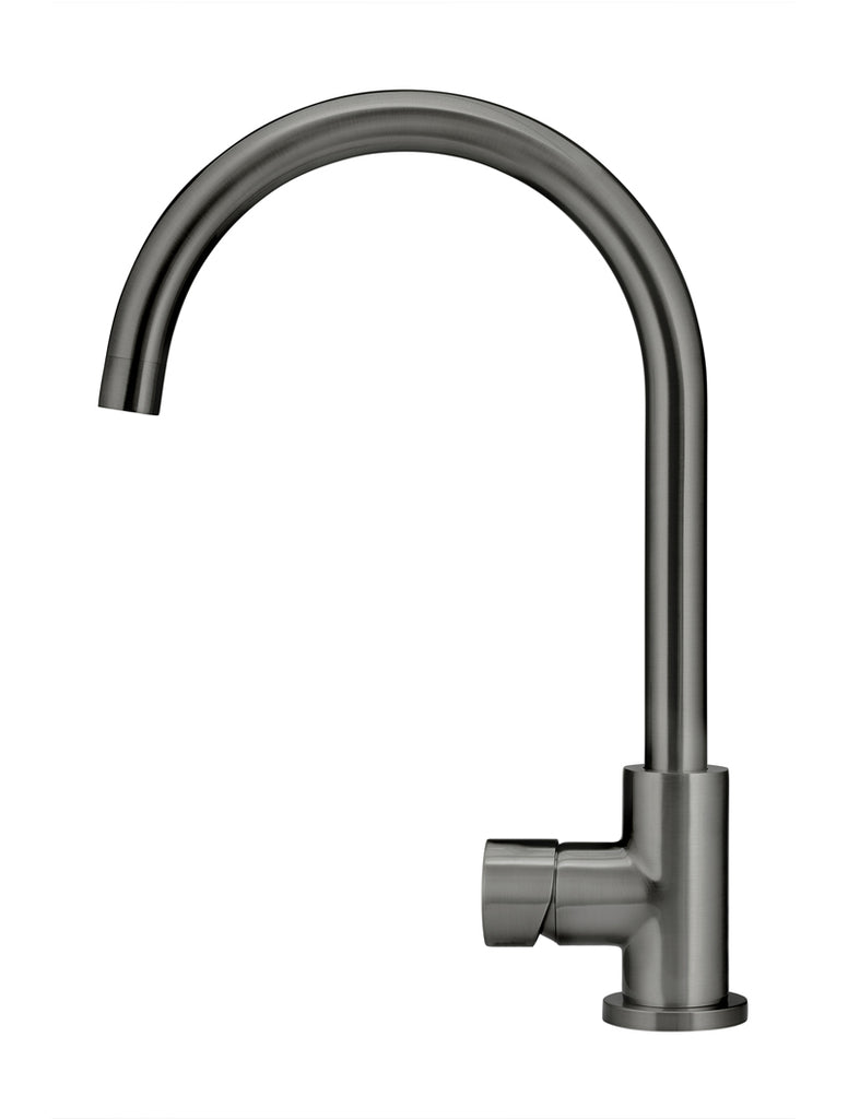 ROUND GOOSENECK KITCHEN MIXER TAP WITH PINLESS HANDLE