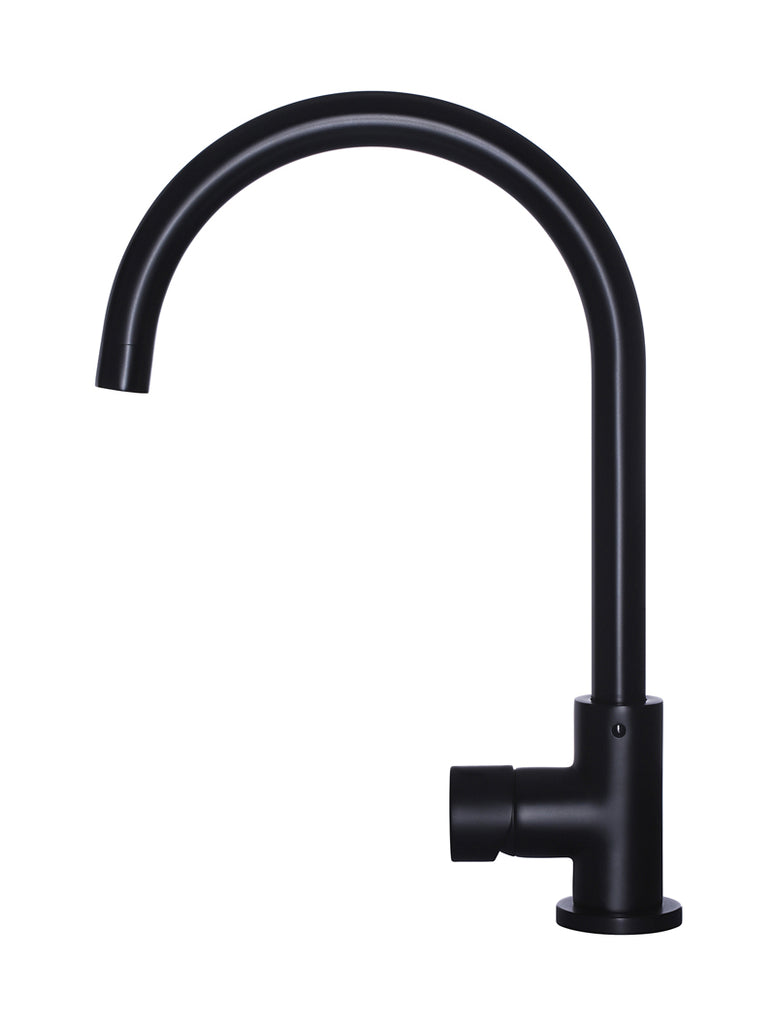 ROUND GOOSENECK KITCHEN MIXER TAP WITH PINLESS HANDLE