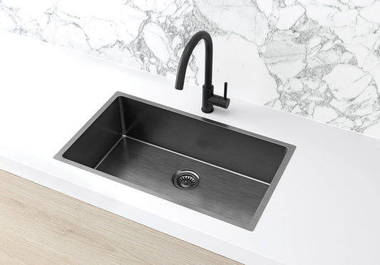 Lavello Kitchen Sink - Single Bowl 760 X 440 - PVD — Brushed Gunmetal, Stainless Steel, Gunmetal