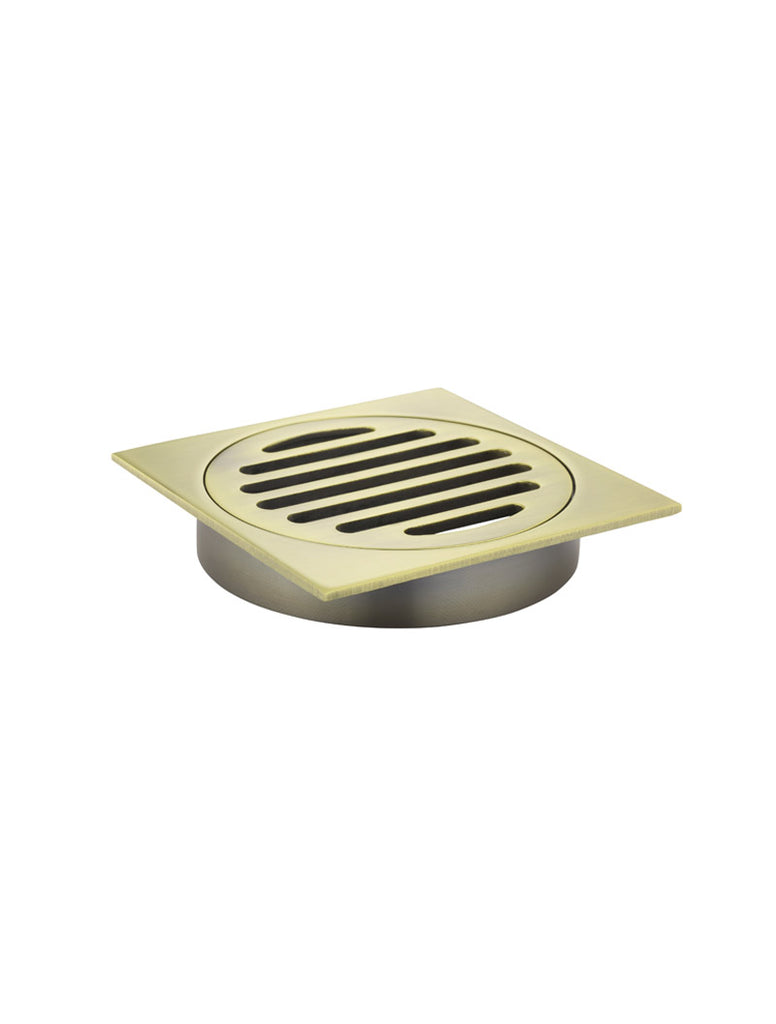 SQUARE FLOOR GRATE SHOWER DRAIN 100MM OUTLET