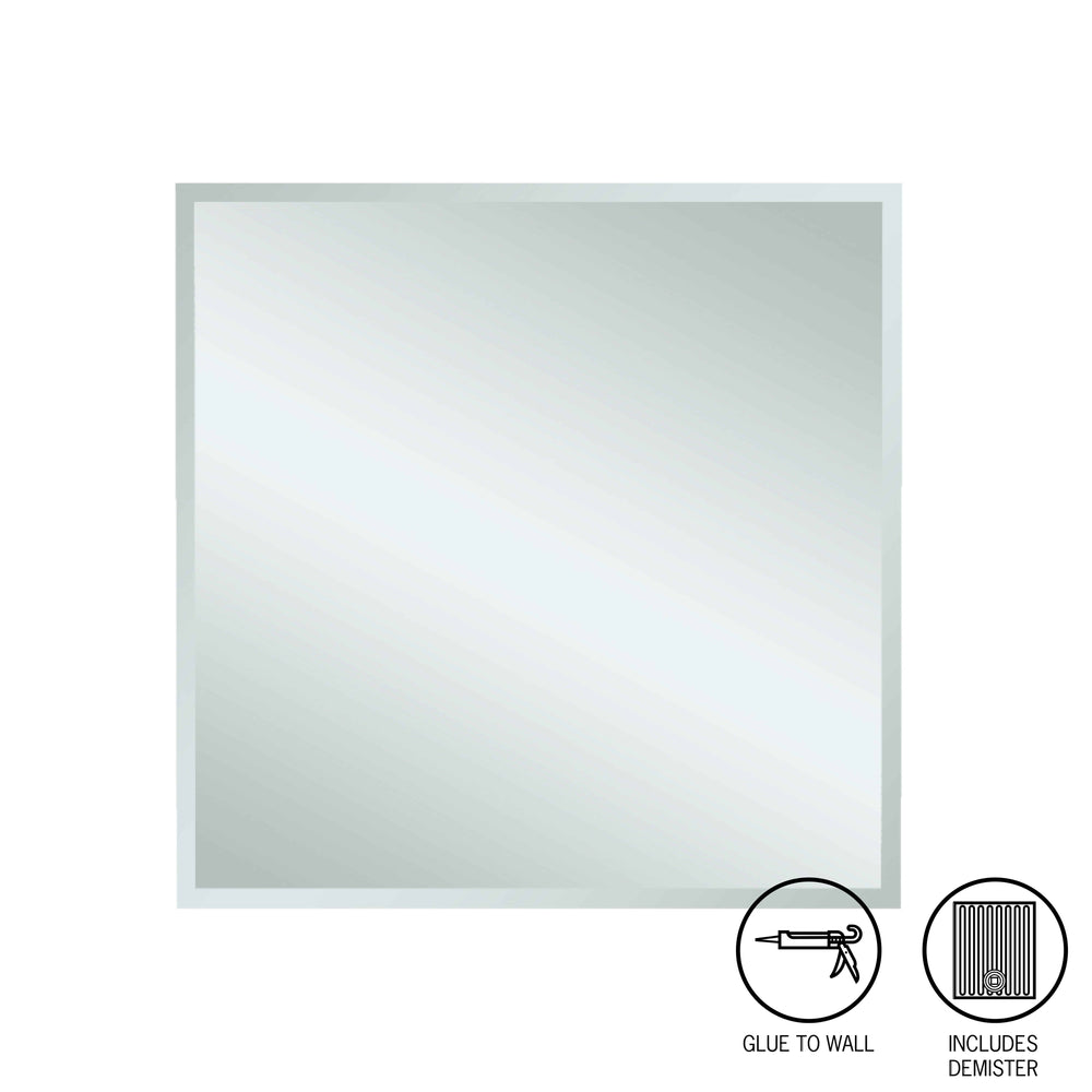 MS7575GTD Square 25mm Bevel Edge Mirror with Demister