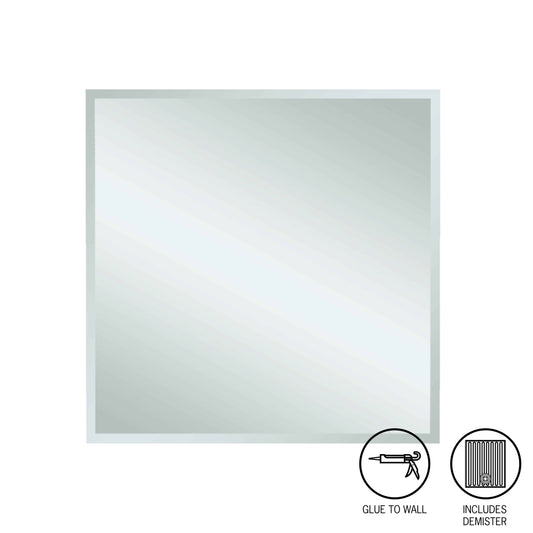 MS7575GTD Square 25mm Bevel Edge Mirror with Demister