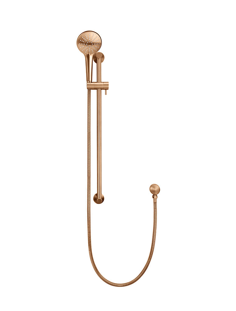 ROUND THREE FUNCTION HAND SHOWER ON RAIL COLUMN
