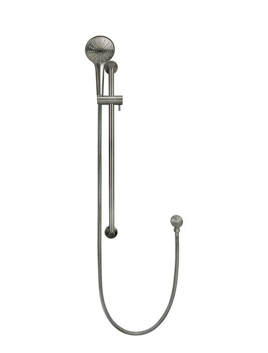 ROUND THREE FUNCTION HAND SHOWER ON RAIL COLUMN
