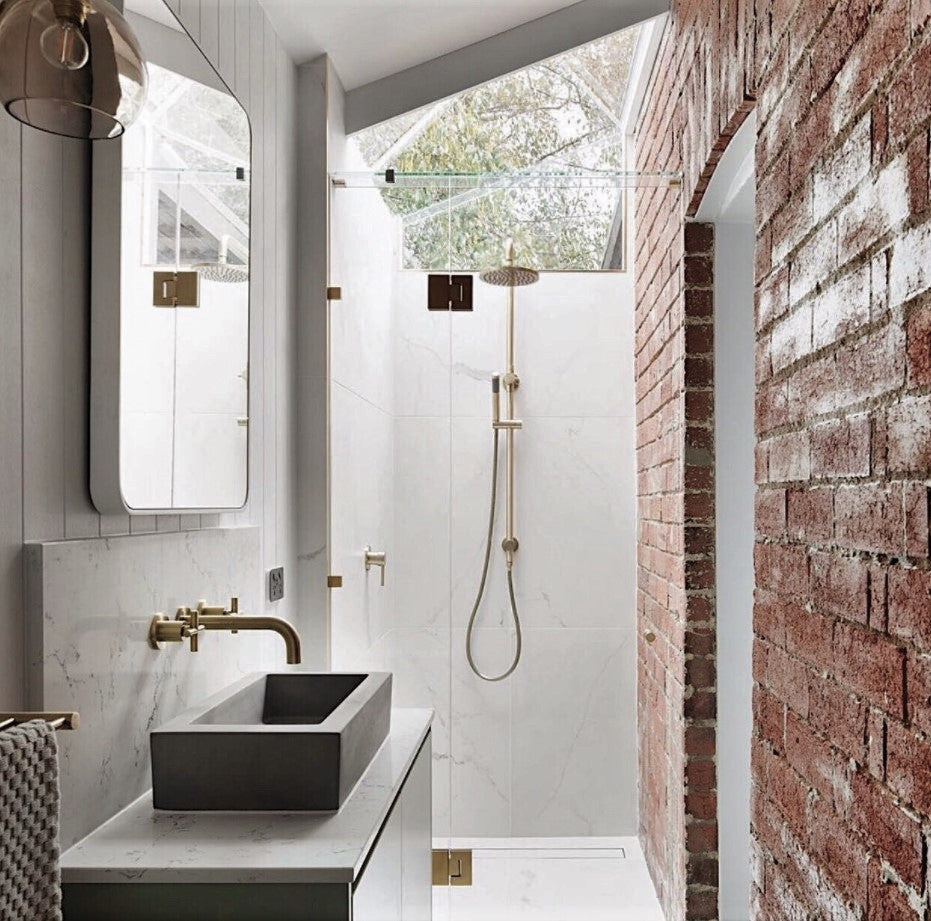 ROUND COMBINATION SHOWER RAIL, 200MM ROSE, SINGLE FUNCTION HAND SHOWER