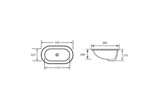 Narva 57x 39 Undercounter Pill Basin - Gloss White