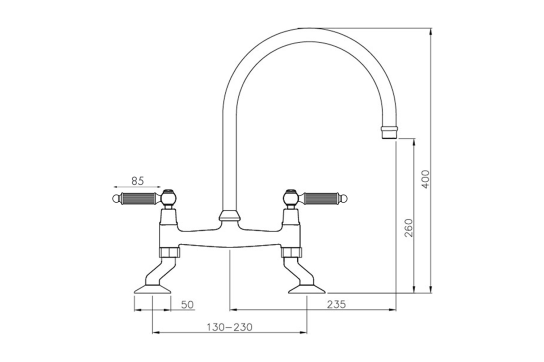 Novanta Bridge Mixer Tap - English Bronze