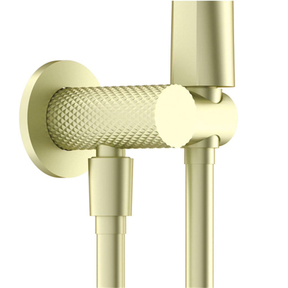 Opal Shower On Bracket With Air Shower Brushed Gold — Gold & Brass, Hand Held Showers